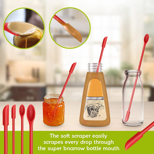 Rivvi Silicone Rubber Spatula Set of 14 includes 2 Mini Spoons and Piping Tips Set for Baking Cooking Mixing Heat Resistant Non-Stick Dishwasher Safe Small Cream Cake Spatulas Scraper Kitchen Utensils