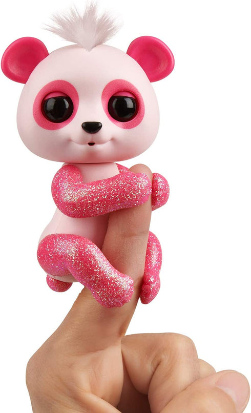 WowWee Fingerlings Glitter Panda - Polly (Pink) - Interactive Collectible Baby Pet