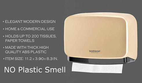 Bosharon Wall-Mounted Bathroom Tissue Dispenser Paper Towel Tissue Holder (Champagne,Gold)