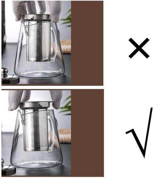Glass Teapot with Infuser Tea Pot 32oz/43oz Tea Kettle Stovetop Safe Blooming and Loose Leaf Tea Maker Set (32oz/ 950ml)
