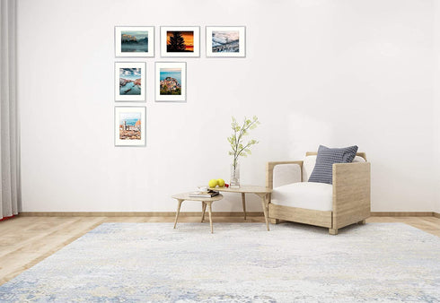 Frametory, 11x14 Aluminum Frame, 8x10 Photo with Ivory Mat for Wall Display, Sawtooth Hanger, Swivel Tabs, Spring Clips Great for Photos, Artworks, Posters (Silver, 1-Pack)