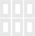 Lutron Claro 1 Gang Decorator/Rocker Wallplate, Gloss, White (6-Pack) | CW-1-WH-6