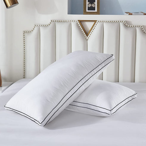Gehannah Bed Pillows for Sleeping?2 Pack?, Luxury Plush Soft Pillow with Home and Hotel, Breathable Microfiber Cover Skin-Friendly Pillows for Side Back Sleepers (Queen)