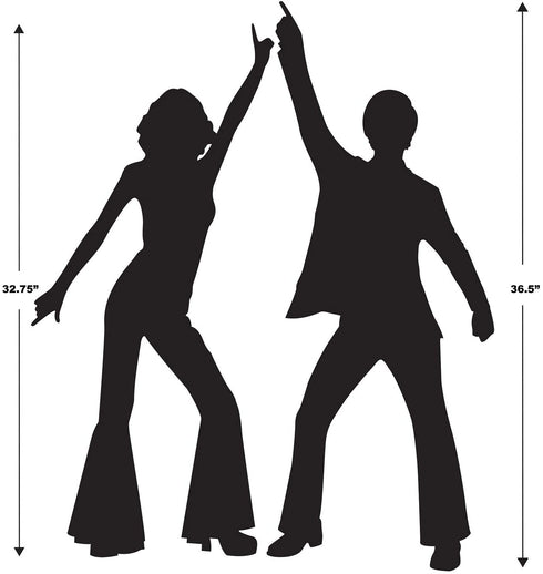 Beistle Disco Silhouettes, 32.75" and 36.5", Black, 54618