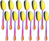 QIBOORUN Serving Spoons, 12 Pieces 8 Inches Serving Tablespoons, Large Spoons for Serving, Stainless Steel Solid Buffet Banquet Flatware Kitchen Basics Serving Spoon Big Ladle Spoon, Rainbow Color