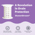 ShowerShroom Revolutionary 2" Stand-up Shower Stall Drain Protector Hair Catcher/Strainer 2", White
