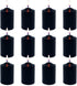MISSYO Dark Tapered Pillar Candles, 2x3 Inches Unscented Candles for Home Restaurant Church Halloween - 12 Packs