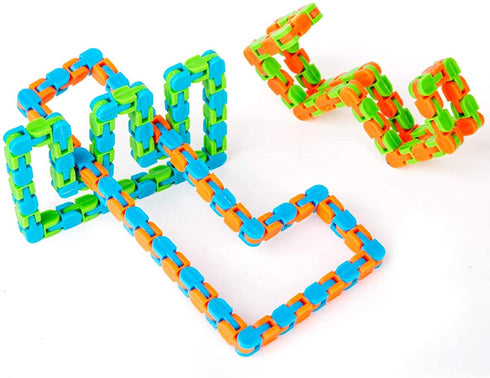 Ganowo 24pcs Wacky Tracks Sensory Fidget Toys Snap and Click -Party Favors for kids8-12,4-8,Carnival Prizes ,School Classroom Rewards,Goody Bag Fillers for Kids Easter Basket Stuffers,Easter Egg
