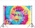 Lofaris Tie-Dye Birthday Party Photography Backdrop 60's Hippie Theme Happy Birthday Background Groovy Sign Rainbow Birthday Decorations Cake Table Banner Photo Booth Props 7x5ft