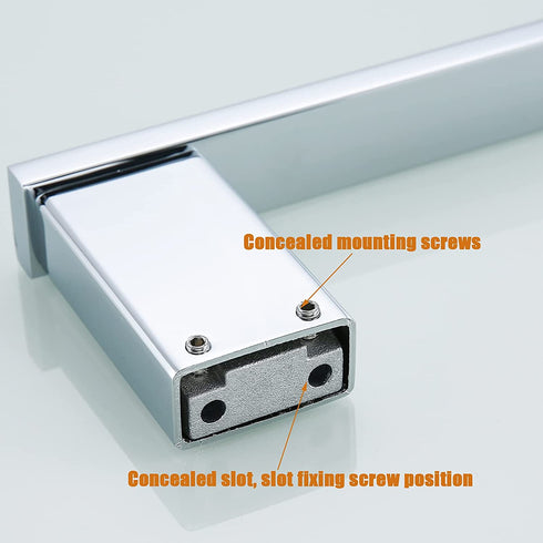 RANDOM 12-inch Bath Towel bar Bathroom Hardware Accessories Kitchen Nordic Minimalist Single-bar Stainless Steel Towel Rack Modern Hotel Style Wall-Mounted Mirror Chrome 96009-2-12C