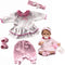 Pedolltree Reborn Baby Dolls Clothes 16 inch Girl 5 Piece Set for 16-17 inch Reborn Baby Girl Dolls