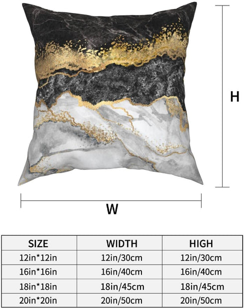 Ansoela Gold and Black Grey Throw Pillow Covers Set of 4 Marble Texture Decor Pillow Cases 18x18 Square Cushion Cover Home Couch Sofa Decorative