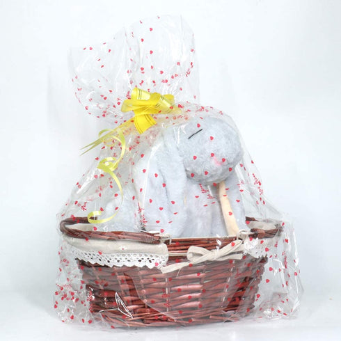 MEIEM Wicker Basket Gift Baskets Empty Oval Willow Woven Picnic Basket Cheap Easter Candy Basket Storage Wine Basket with Handle Egg Gathering Wedding Basket (Brown)