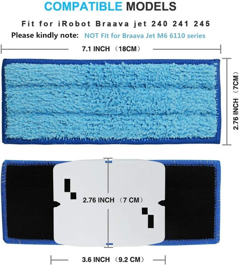 Adouiry Washable Mopping Pads for IRobot Braava Jet 240 241 Sweeping Pads, Reusable Wet Damp Dry (9 PCS)