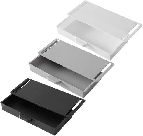 NUOBESTY 3pcs Under Desk Drawer Organizer Slide Out Hidden Table Storage Drawer Tray Self- Adhesive Stationery Pencil Holder for Office School Home
