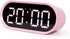 mooas Pop Mirror LED Alarm Desk Clock, LED Clock, Alarm/Snooze, Temperature Clock (Pink)