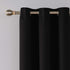 Deconovo Solid Room Darkening Thermal Insulated Blackout Grommet Window Curtain Living Room, Black, 42x95 Inch, 1 Panel
