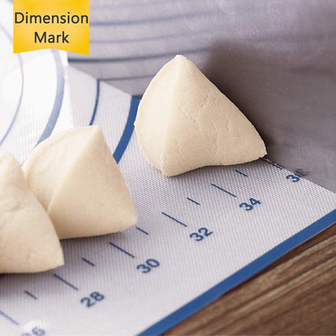 Large Silicone Pastry Mat Extra Thick Non Stick Baking Mat with Measurement Fondant Mat, Counter Mat, Dough Rolling Mat, Oven Liner, Pie Crust Mat (XXL-24''(W)*32''(L), 2#Blue)