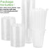 Zezzxu 50Pack 12oz Clear Plastic Cups with Hole Flat Lids and Straws, Crystal Clear PET Disposable Party Cups for Cold Drinks, Iced Coffee, Juice, Smoothie, Milkshake, Bubble Boba Tea