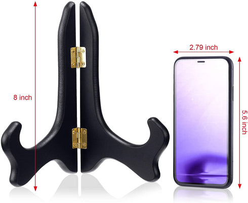 Tatuo 2 Packs Wooden Display Stand Plate Stands for Display Decorative Picture Frame Stand Holder Easels (8 Inch)