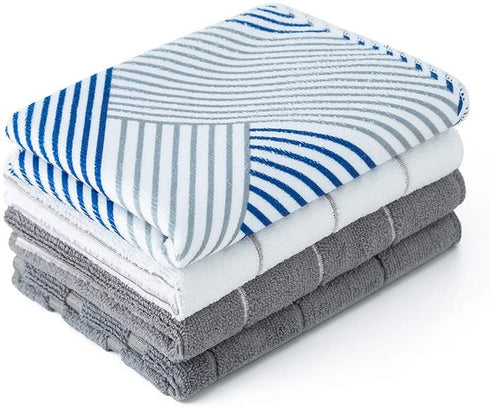 figolo Microfiber Kitchen Towels - Dish Towel Geometry Set of 4, Super Absorbent and Soft, 26 X 18 Inch