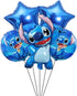 6pcs Lilo and Stitch Aluminum film balloon, Stitch birthday party decoration, children's birthday party supplies decoration