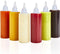 6 pcs 12 Oz Plastic Squeeze Condiment Bottles for Mustard Dressing Ketchup BBQ Sauce Mayonnaise Syrup, No Leak Tip Cap Plastic Squirt Dispenser Clear Containers Storage