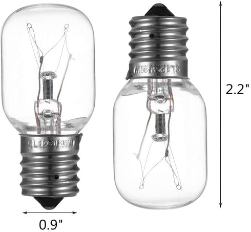 Microwave Light Bulb Stove Light Lamp Compatible with Whirlpool GE Kenmore LG Microwave, Dimmable with E17 Base 125V 40W, Repalcement for 8206232A, 2Pcs