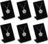 MOOCA 6 Pcs Set Black Velvet Covered Earring Display Stand Pendant Jewelry Organizer Display Holder for Earring, Pendant Accessory Rack for Showcase, 2 1/4" W x 1 1/2" D x 3 1/4" H, Black Velvet