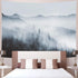 Heopapin Misty Forest Tapestry Forest Trees with Mountain Tapestry Black and White Fantastic Fog Magical Tapestry 3D Vision Nature Landscape Tapestry for Bedroom Living Room Dorm (W78.7 — H59.1)