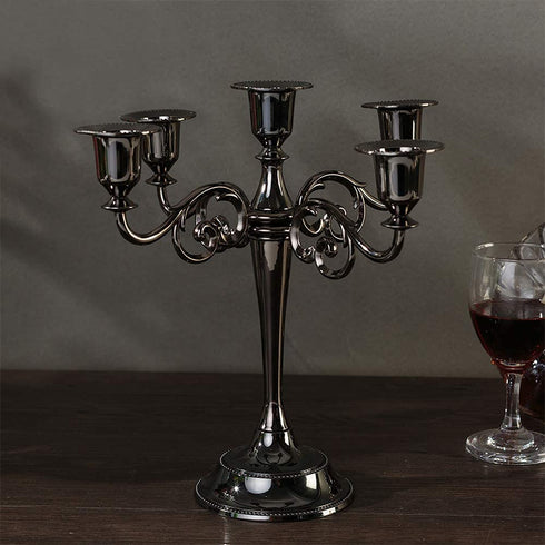 VINCIGANT Black Candle Holders Fireplace Candelabra for Taper Candle,Dinning Room Table Centerpieces Decoration,Christmas