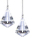 2 Pieces Pull Chain Ceiling Fan Pull Chain Ornaments Light Pull Chain Extension Decorative Crystal Pull Chain, 1 Meter Long Each Chain(Crystal Cone)