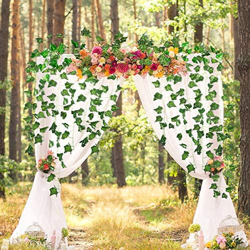 HATOKU 18 Pack 126 Feet Fake Vines with Fake Leaves for Bedroom Fake Leaves Artificial Ivy Garland Fake Ivy Vines Greenery Hanging Vines for Room Wedding Wall Indoor Outdoor Decoration