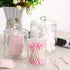 Hipiwe Set of 3 Cotton Ball and Swab Organizer with Lid - Apothecary Acrylic Jar Makeup Cotton Organizer Q-Tips Holder Bathroom Vanity Storage Canister Jar for Cotton Rounds Pads