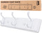 Wooden Wall Mount Coat Rack, Mounted Organizer for Closet, Bathroom, Bedroom, Entryway, Hallway, Foyer, Heavy Duty Double Hooks Hanging Towels, Hats, Bags, Backpacks, Jackets, Keys (White, 3 Hooks)