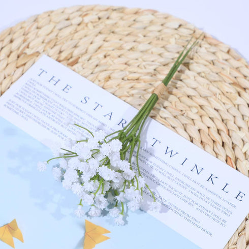20 pcs 60 Branches White Babys Breath Flowers Bouquests Artificial Fake Gypsophila for Wedding Bridal Bouquet Garland DIY Floral Arrangement Wreath Home Office Table D©cor Centerpiece Real Touch