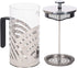 Chrome 1 Liter Large Glass and Stainless Steel French Press Coffee and Loose Leaf Tea Maker