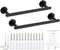 Bathroom Towel Bar, 2 Pack Stainless Steel Towel Rack, Matte Black Bath Towel Hanger, Wall Mounted Towel Rail, Towel Rod Bathroom Hardware (2 Pack - Black)