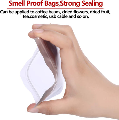 100 Pieces Storage Bags Holographic Packaging Bags Storage Bag for Food Storage (Silver, 2.5 x 7.9 Inch)