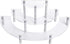Suwimut Acrylic Riser Cupcake Display Stand, 3 Tier Clear Half Moon Dessert Stand, Tabletop Retail Semicircle Round Display Riser Shelf for Jewels, Cupcakes, Figurines and Cosmetic Items