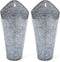 Mkono Galvanized Metal Wall Planter Farmhouse Wall Vase Planters Decor for Succulents or Herbs, Rustic Wall Hanging Planters Flowers Holder Country Rustic Home Wall Decor Set of 2, Silver, Small