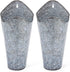 Mkono Galvanized Metal Wall Planter Farmhouse Wall Vase Planters Decor for Succulents or Herbs, Rustic Wall Hanging Planters Flowers Holder Country Rustic Home Wall Decor Set of 2, Silver, Small