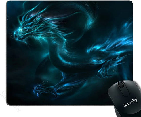 Smooffly Mouse pad Unique Design Mouse Pad Cool Blue Dragon Design Gaming Mousepad