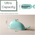 DOWAN Whale Butter Dish, Cute Butter Dish, Funny Gifts for Mom Wife Friends, Fish Bone Cutting Measuring Lines and Tail Non-slip Design, Ideal Decor Gift for Birthday Wedding Housewarming, Turquoise