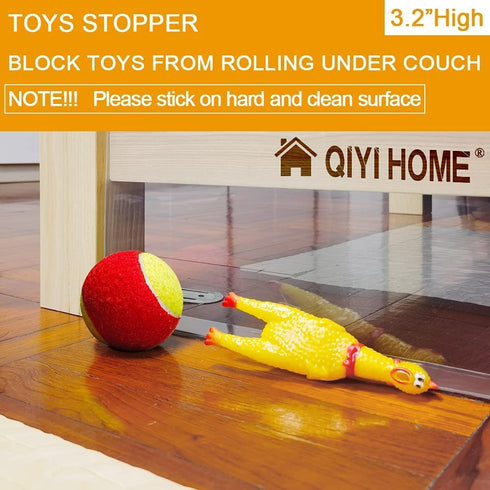 QIYIHOME 8-Pack Toy Blocker, Gap Bumper for Under Furniture, BPA Free Safe PVC with Strong Adhesive, Stop Things Going Under Sofa Couch or Bed, Easy to Install