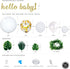 Sweet Baby Co. Boho Fake Greenery Baby Shower Decorations Neutral with Balloon Garland Arch Kit, Oh Hello Baby Banner, Green Ivy Leaf Garland Vines Decoration Decor for Jungle Safari Woodland Backdrop Theme
