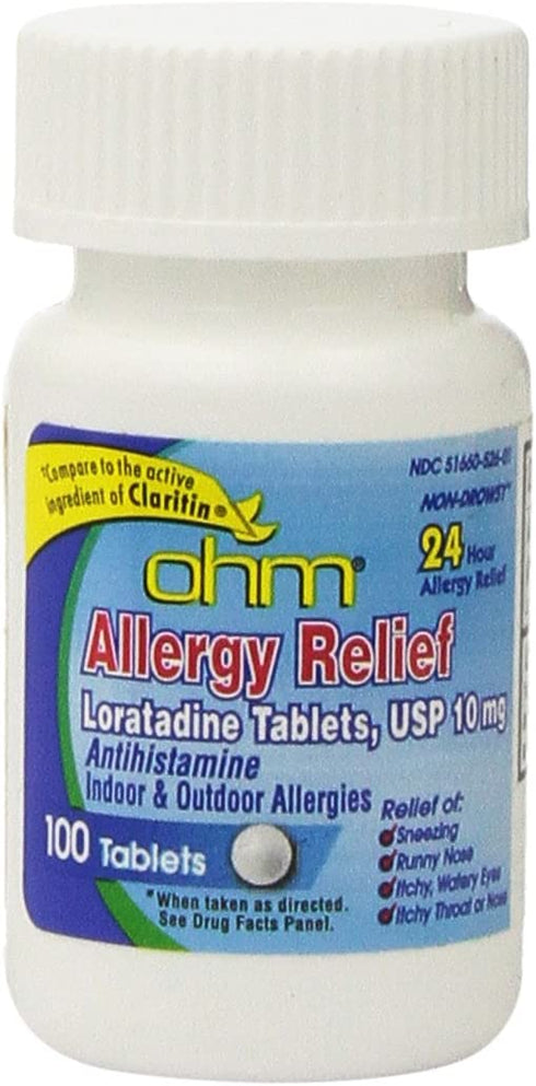 OHM Loratadine 10mg Tablets, 100 Count