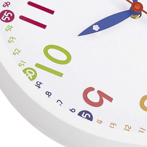 Lumuasky Colorful Wall Clock for Kids 12 Inch Silent Non-Ticking Battery Operated Clock for Nursery Classroom School Office Bedroom Living Room Kitchen