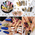 Warmfits 3600pcs Nail Art Rhinestone Crystal Gold Rhinestones Beads Nail Jewels Nail Design Round Flatback Gems Stones Studs 6 Sizes with Box for Nail Design Craft Art Shoes