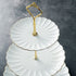 SWEEJAR 3 Tier Ceramic Cake Stand Wedding, Dessert Cupcake Stand for Tea Party Serving Platter (White)